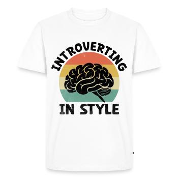 Introverting In Style Sayings For Introverts - Men's Premium Organic T-Shirt - white - Front - Nico (187cm)
