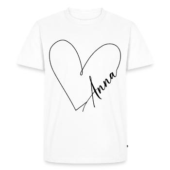 Anna Name Heart Line - T-shirt Premium bio Homme - blanc - Devant - Nico (187cm)