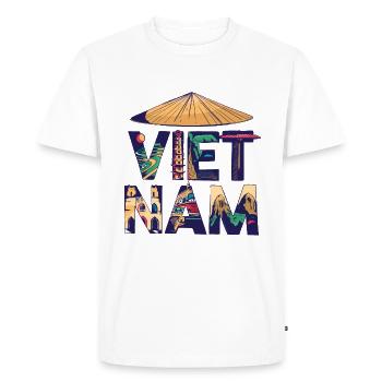 Vacances souvenirs au Vietnam en Asie du Sud-Est au paradis - T-shirt Premium bio Homme - blanc - Devant - Nico (187cm)