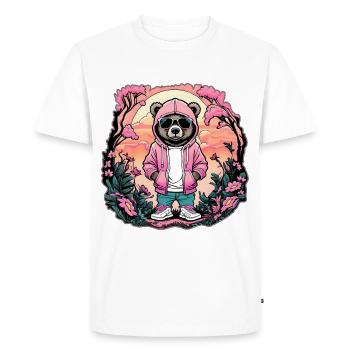 Rapper bear 🐻 - Men's Premium Organic T-Shirt - white - Front - Nico (187cm)