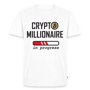Crypto Millionaire in progress - Men's Premium Organic T-Shirt - white - Front - Nico (187cm)