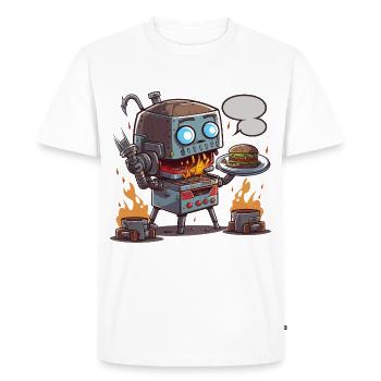 Bot de grillade - T-shirt Premium bio Homme - blanc - Devant - Nico (187cm)