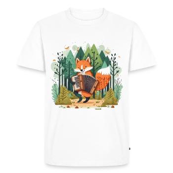 Renard musical - T-shirt Premium bio Homme - blanc - Devant - Nico (187cm)