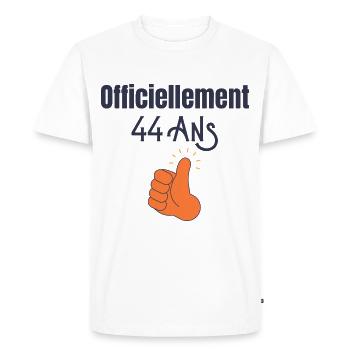 Officiellement 44 Ans - T-shirt Premium bio Homme - blanc - Devant - Nico (187cm)