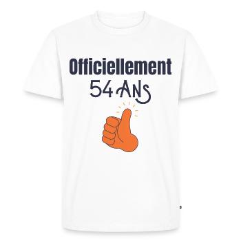Officiellement 54 Ans - T-shirt Premium bio Homme - blanc - Devant - Nico (187cm)
