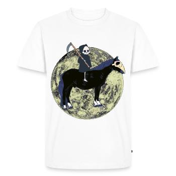 Grim Reaper Horreur Halloween Lune - T-shirt Premium bio Homme - blanc - Devant - Nico (187cm)