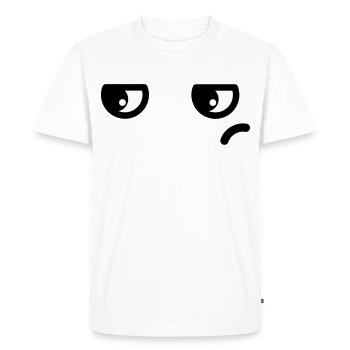 Yeux agacés Kawaii - T-shirt Premium bio Homme - blanc - Devant - Nico (187cm)