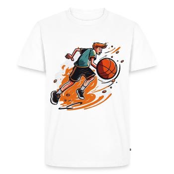 Joueur professionnel de basketball avec une vitesse maximale - T-shirt Premium bio Homme - blanc - Devant - Nico (187cm)