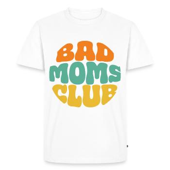 Bad Moms Club Retro Logo Circle - Men's Premium Organic T-Shirt - white - Front - Nico (187cm)