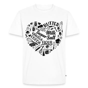 Heart Baking Pastry Baker Bread Bake Cake Bakers - Men's Premium Organic T-Shirt - white - Front - Nico (187cm)
