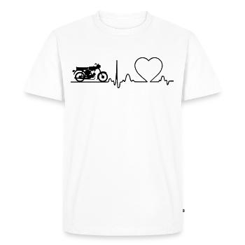 Conception de cyclomoteur à deux temps Simson S51 - T-shirt Premium bio Homme - blanc - Devant - Nico (187cm)