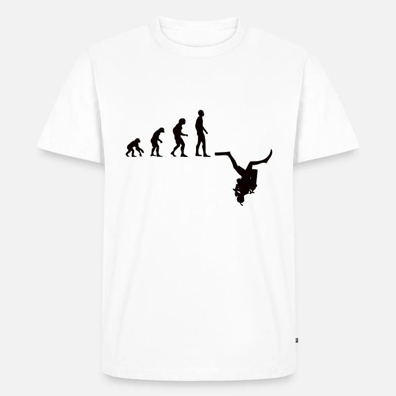 Tauchen Evolution | Menschen Entwicklung Idee - Männer Premium Bio T-Shirt - Weiß