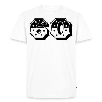Numéro 60 - T-shirt Premium bio Homme - blanc - Devant - Nico (187cm)