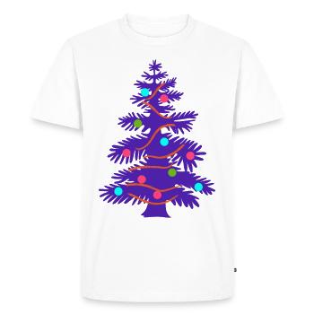 Funky Christmas Tree - Men's Premium Organic T-Shirt - white - Front - Nico (187cm)