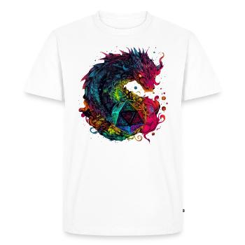 Dragon Die V.4 - Men's Premium Organic T-Shirt - white - Front - Nico (187cm)