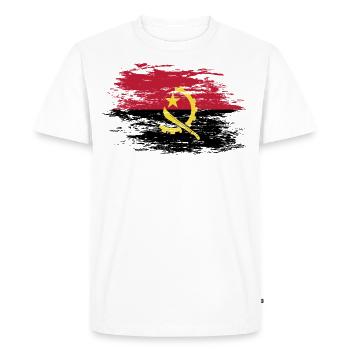 Angola flag used - Men's Premium Organic T-Shirt - white - Front - Nico (187cm)