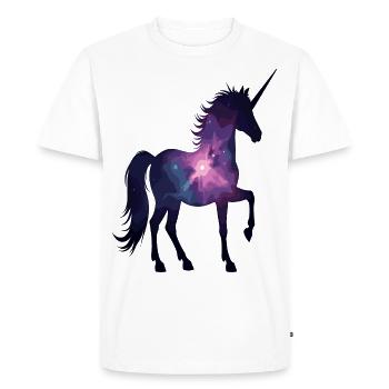 Conception mystique de la silhouette de licorne de la galaxie - T-shirt Premium bio Homme - blanc - Devant - Nico (187cm)