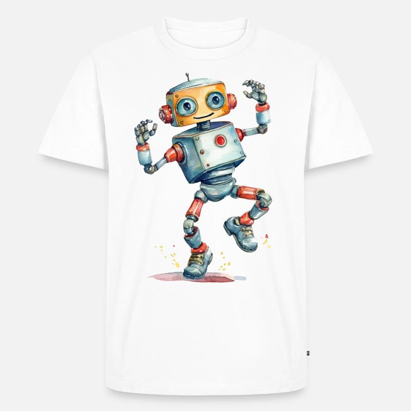 Ein tanzender Roboter - Männer Premium Bio T-Shirt - Weiß