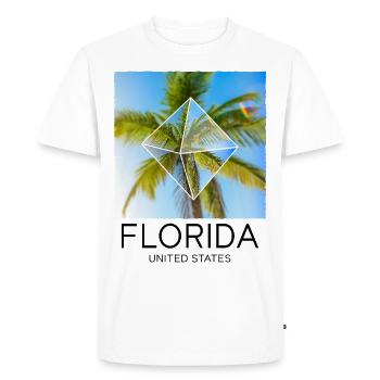 Florida USA Miami America Summer Palm Trees Beach - Men's Premium Organic T-Shirt - white - Front - Nico (187cm)