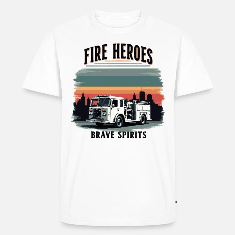 Fire Heroes – Brave Spirits - Männer Premium Bio T-Shirt - Weiß