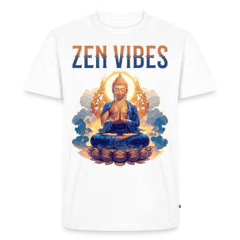 Bouddha Bouddhisme Religion Méditation spirituelle - T-shirt Premium bio Homme - blanc - Devant - Nico (187cm)
