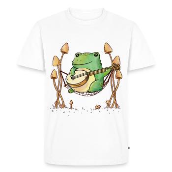 Frogs Hammock Guitar Music - Men's Premium Organic T-Shirt - white - Front - Nico (187cm)