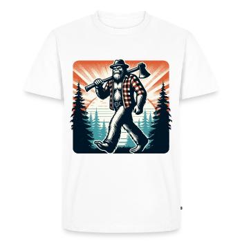 Lumberjack Forester Bigfoot - Men's Premium Organic T-Shirt - white - Front - Nico (187cm)