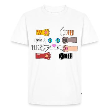 Cat Design Cat Paws Cat Muzzle - Men's Premium Organic T-Shirt - white - Front - Nico (187cm)