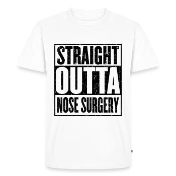 Straight Outta Nose Surgery Funny Gift - Men's Premium Organic T-Shirt - white - Front - Nico (187cm)