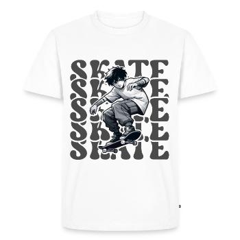 Skateboard Skater Skate Design - Men's Premium Organic T-Shirt - white - Front - Nico (187cm)