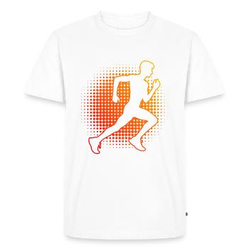 Course Femme Jogging Course à pied Fitness Course à pied - T-shirt Premium bio Homme - blanc - Devant - Nico (187cm)