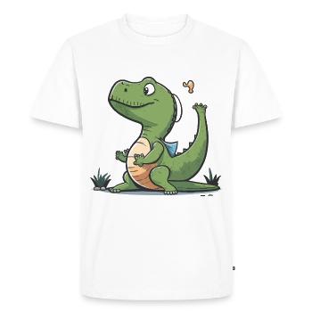 Flexible T-Rex - T-shirt Premium bio Homme - blanc - Devant - Nico (187cm)