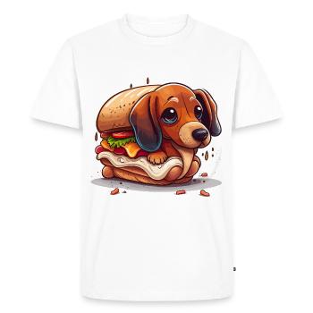 Chien de saucisse - T-shirt Premium bio Homme - blanc - Devant - Nico (187cm)