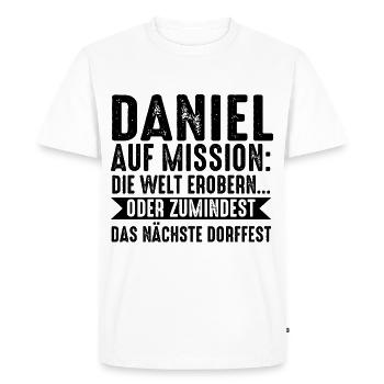 First name Daniel - Men's Premium Organic T-Shirt - white - Front - Nico (187cm)