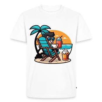 Beachside Relaxation - Men's Premium Organic T-Shirt - white - Front - Nico (187cm)