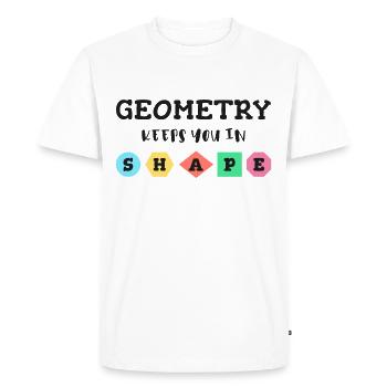 La géométrie vous maintient en forme, les formes géométriques - T-shirt Premium bio Homme - blanc - Devant - Nico (187cm)