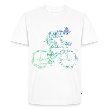 Vélo de route Vélo de route Cyclisme de route Cycliste de route - T-shirt Premium bio Homme - blanc - Devant - Nico (187cm)