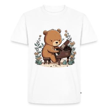 Ours mélodique - T-shirt Premium bio Homme - blanc - Devant - Nico (187cm)