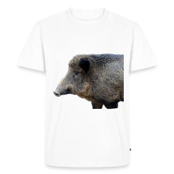 Sanglier Sanglier Porc Truie Cochon - T-shirt Premium bio Homme - blanc - Devant - Nico (187cm)