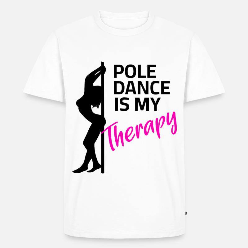 Pole Dance is my Therapy - Männer Premium Bio T-Shirt - Weiß