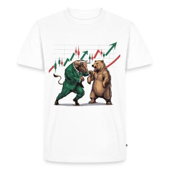 Taureaux et actions du marché baissier Mèmes Stonks Administration des affaires - T-shirt Premium bio Homme - blanc - Devant - Nico (187cm)