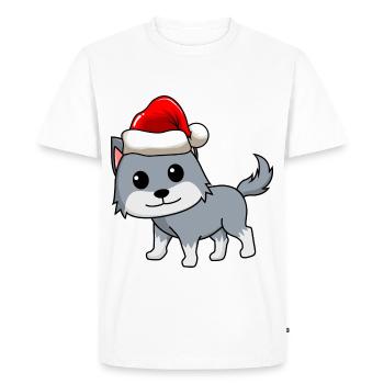 Wolf Comic Christmas - T-shirt Premium bio Homme - blanc - Devant - Nico (187cm)