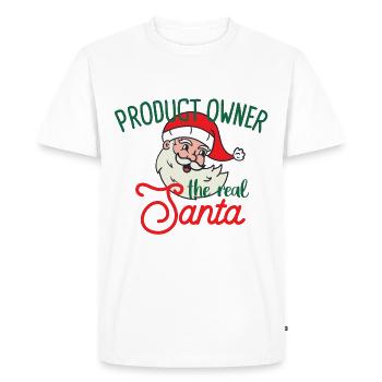 Product Owner xmas the real Santa Christmas - Men's Premium Organic T-Shirt - white - Front - Nico (187cm)
