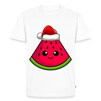 Pastèque de Noël Bande dessinée de Noël - T-shirt Premium bio Homme - blanc - Devant - Nico (187cm)