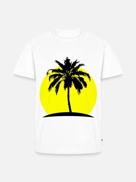Palm Silhouette Symbol - Men's Premium Organic T-Shirt - white