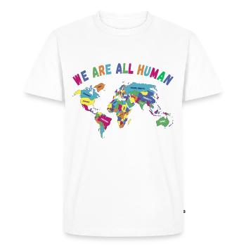 LGBT Pride Month World Map, We are all human - Men's Premium Organic T-Shirt - white - Front - Nico (187cm)