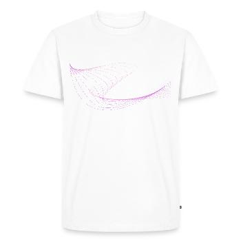 Fines lignes courbes en rose et rose - T-shirt Premium bio Homme - blanc - Devant - Nico (187cm)