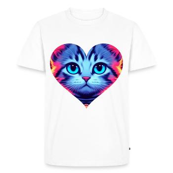 Kitten in the heart 💞 - Men's Premium Organic T-Shirt - white - Front - Nico (187cm)