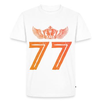 77 Couronne de numéros - T-shirt Premium bio Homme - blanc - Devant - Nico (187cm)