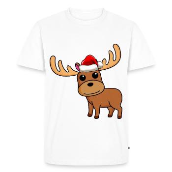 Noël de la bande dessinée Elk - T-shirt Premium bio Homme - blanc - Devant - Nico (187cm)